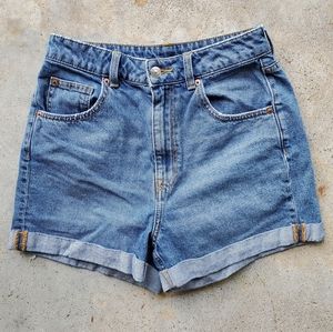 H&M Divided High Rise Denim Shorts